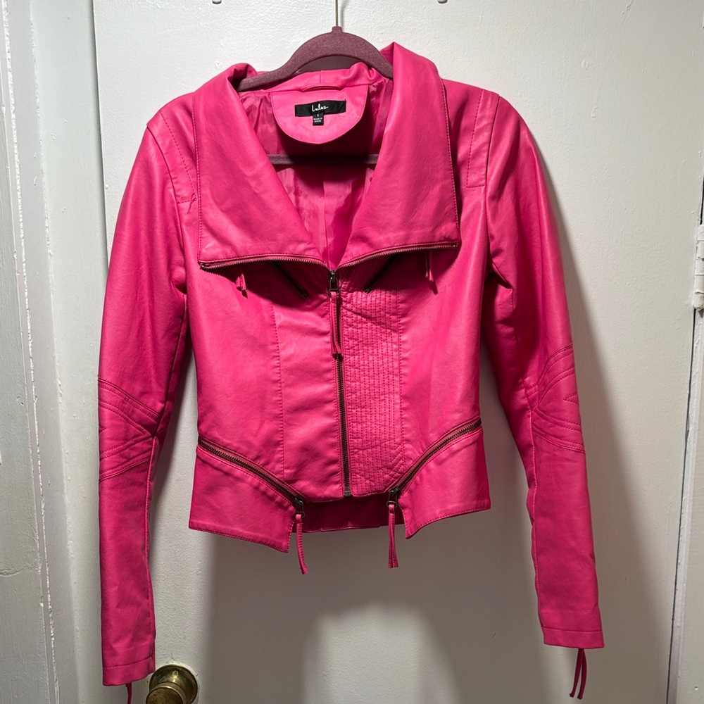 Lulu’s Fuchsia Leather Jacket